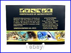 Tokelau 2012 5$ Deadly and Dangerous GOLD Coin Collection Set 6 Coins
