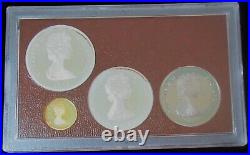 Turks and Caicos 1976 4 Silver and Gold Proof Coin Set in Original Box CoA