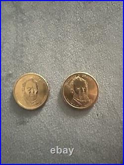 Two Ulysses S. Grant Face 1 Dollar Gold Piece 18th President Collectible Coin