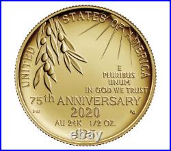 UNOPENED New! End of World War II 75th Anniversary 24-Karat Gold Coin IN HAND