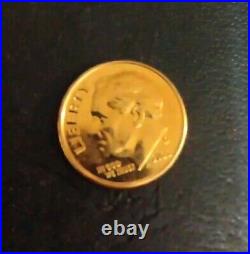 US 2022 Liberty Roosevelt Dime BU 24K Gold Plated Coin Collectible