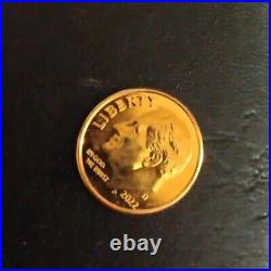 US 2022 Liberty Roosevelt Dime BU 24K Gold Plated Coin Collectible