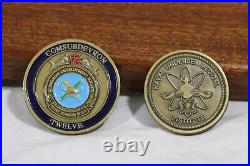 US Navy Connecticut Submarine Challenge Coin Plaque 9 coins total