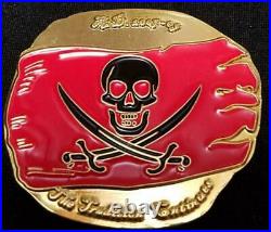 US Navy Seal Team 5 2 Troop Gold Pirate Dabloon Shaped Challenge Coin