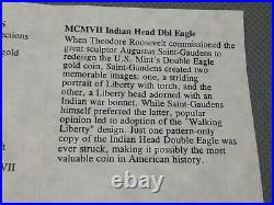 U, S, A COLLECTIBLES LIBERTY MCMVII Colossal Indian Head double Eagle Collection