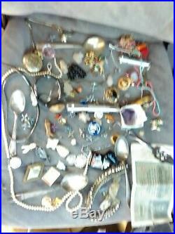 Ultimate Antique Junk Drawer Lot Coins Sterling And Gold
