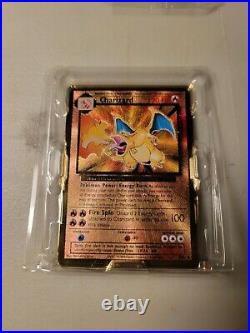 Ultra Premium Collections Gold Charizard and Pikachu Cards withpin and coin