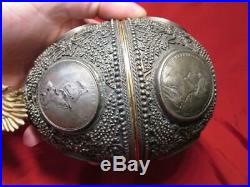 Unique Big H27 gift gilded jewelry case egg with Imperial coin 5year Russia 1998