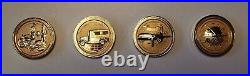 United Parcel Service UPS Four Golden Medals Rare All UPS Logos Coins