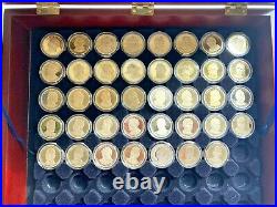 United States Presidential $1 PROOF Gold Coin Collection in Wooden Case