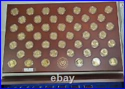 United States Presidential Set In Custom Wood Display Case. 507 One Dollar Coins