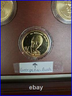 United States Presidential Set In Custom Wood Display Case. 507 One Dollar Coins