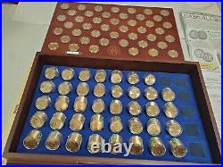 United States Presidential Set In Custom Wood Display Case. 507 One Dollar Coins