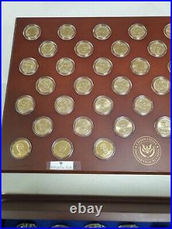 United States Presidential Set In Custom Wood Display Case. 507 One Dollar Coins
