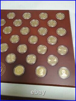 United States Presidential Set In Custom Wood Display Case. 507 One Dollar Coins