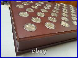 United States Presidential Set In Custom Wood Display Case. 507 One Dollar Coins