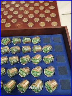 United States Presidential Set In Custom Wood Display Case. 507 One Dollar Coins