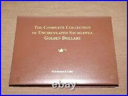 Us Collection Of Uncirculated Sacagawea Golden Dollars 18 Coins 2009-2017