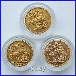 Victorian Anniversary Collection 5 British UK Gold Coin Set Sovereigns + Crown