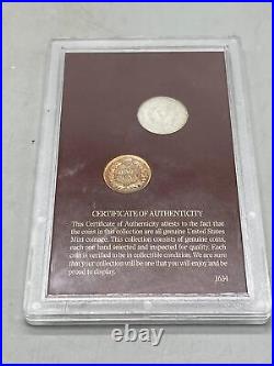 Vintage 1800's Rare Coin Collection Indian Head Penny 1893 Liberty Head READ