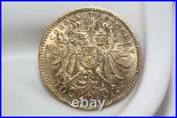 Vintage 1905 22K Solid Gold Austria 10 Coronas Coin Rare Collectible Currency