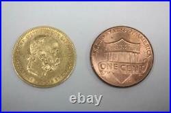Vintage 1906 22K Solid Gold Austria 10 Coronas Coin Rare Collectible Currency