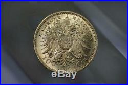Vintage 1909 Austria 10 Coronas Coin 22K Solid Gold Rare Collectible Currency