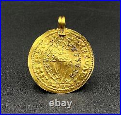 Vintage Currency Old Antique Gold Coin Pendant Jewelry 15 Century AD Light Weigh