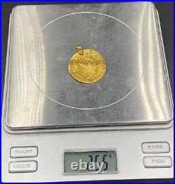 Vintage Currency Old Antique Gold Coin Pendant Jewelry 15 Century AD Light Weigh