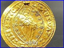 Vintage Currency Old Antique Gold Coin Pendant Jewelry 15 Century AD Light Weigh