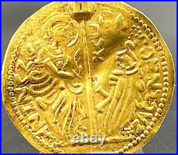 Vintage Currency Old Antique Gold Coin Pendant Jewelry 15 Century AD Light Weigh