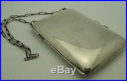 Vintage Etched Sterling Silver Gold Wash Lady's Compact Coin Change Purse