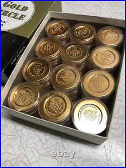 Vintage Gold Circle Coin Prophylactic Condoms Display Full Box USA