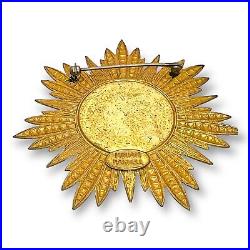 Vintage Miriam Haskell Gold Roman Coin Brooch Signed Collectible