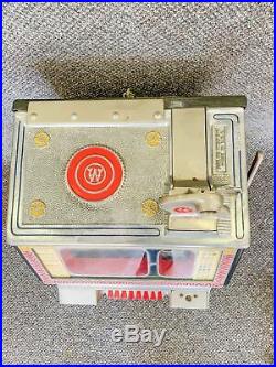 Vintage Watling Twin Jackpot Golden Coin Gum 1 Cent Penny Slot Machine Working