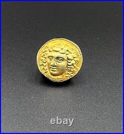 Vintage antique gold greek coin 17 k 7.7 gram jewelry pendant