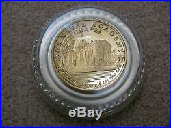 Vtg USNA US Naval Academy US Navy 150Th Anniv. PAPERWEIGHT GOLD COIN Encased