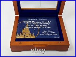 WDW 50th Anniversary 24kt Gold Plated Commemorative Coin Mickey Disney World