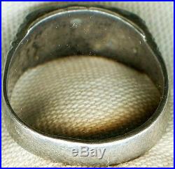 WWII Coin Silver & Gold Soldier Souvenir Ring from Manila, Philippine Islands