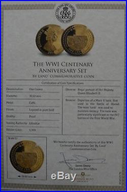 WWI A War to End All Wars 1914-1918 5 Coin Collection Including The Double Gold