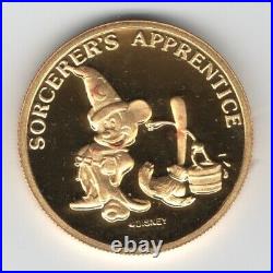 Walt Disney Rarities Mint Commem. Sorcerer's Apprentice in 1 Troy Oz. 999 Gold