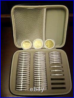 Walt Disney World 50th Anniversary Gold Medallions Full Set 53 Coins in Case