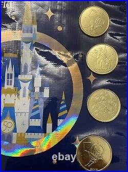 Walt Disney World 50th Anniversary Gold Medallions Full Set 57 Coins in Case