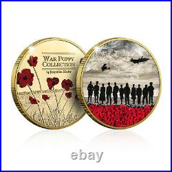 War Poppy Memorabilia Collection Gold Coin Medal Flight For Freedom Bundle Pack