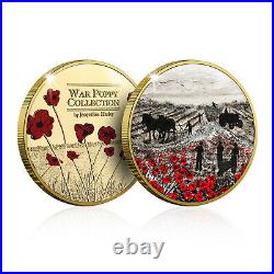 War Poppy Remembrance Collection Gold Coin Medal Kiss to Last Forever Bundle