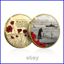 War Poppy Remembrance Collection Gold Coin Medal Kiss to Last Forever Bundle