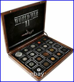 World War II 1939-1945 Collection 20 Silver gold coins in a box