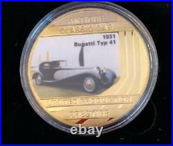 Worth Collection Vintage Set 5 Souvenir Coin from Retro Cars Series, Rare Coins