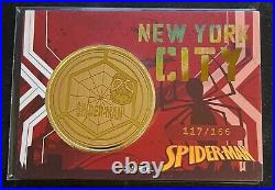 Zenka Marvel Disney 100 Spiderman 60th Trading Card Gold Coin Spiderman 117/166