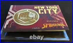 Zenka Marvel Disney 100 Spiderman 60th Trading Card Gold Coin Spiderman 117/166